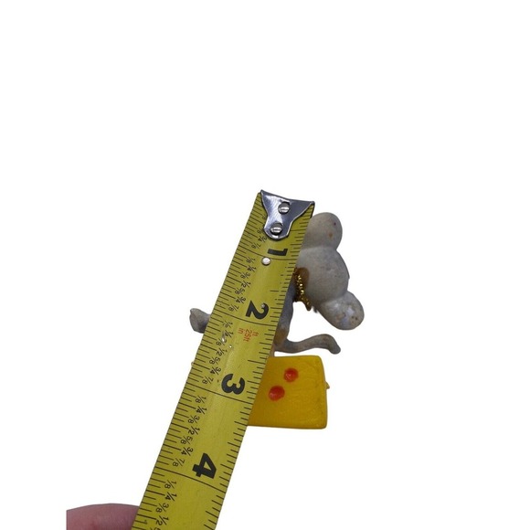 Vtg Mouse & Cheese Christmas Ornament Flocked Velvet Nursery Rhyme Theme Tree - Picture 7 of 9